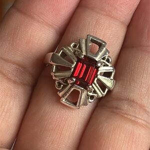 Vintage Kabana Sterling Silver Garnet Ring